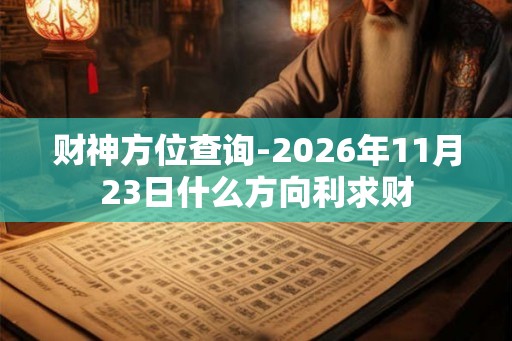 财神方位查询-2026年11月23日什么方向利求财 财神方位查询-2026年11月23日什么方向利求财