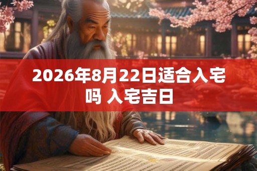 2026年8月22日适合入宅吗 入宅吉日