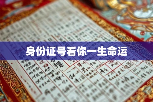 身份证号看你一生命运