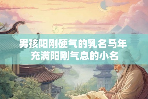 男孩阳刚硬气的乳名马年 充满阳刚气息的小名