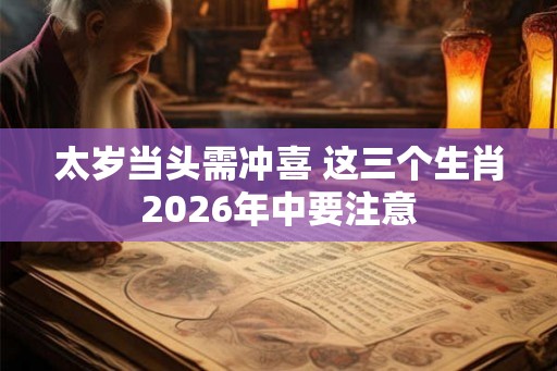 太岁当头需冲喜 这三个生肖2026年中要注意