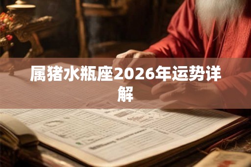 属猪水瓶座2026年运势详解