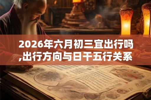 2026年六月初三宜出行吗,出行方向与日干五行关系