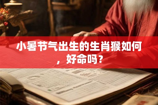 小暑节气出生的生肖猴如何，好命吗？