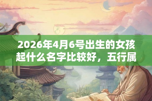 2026年4月6号出生的女孩起什么名字比较好，五行属什么