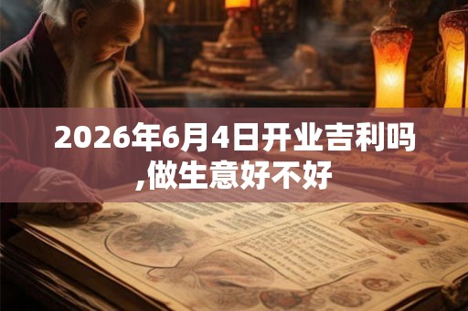 2026年6月4日开业吉利吗,做生意好不好