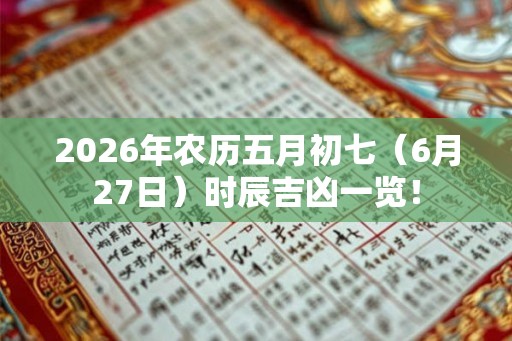2026年农历五月初七（6月27日）时辰吉凶一览！