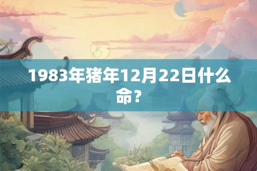 1983年猪年12月22日什么命? 1983年猪年12月22日什么命?