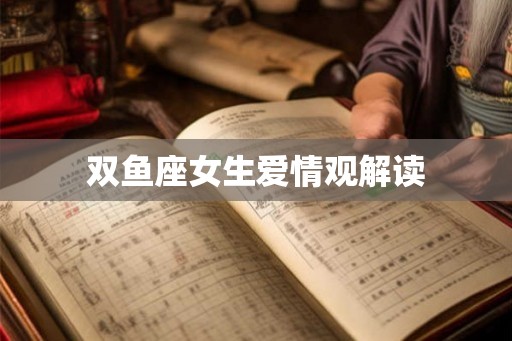 双鱼座女生爱情观解读