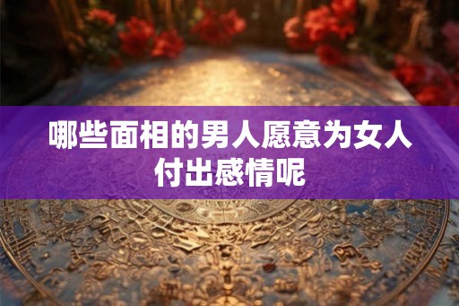 哪些面相的男人愿意为女人付出感情呢