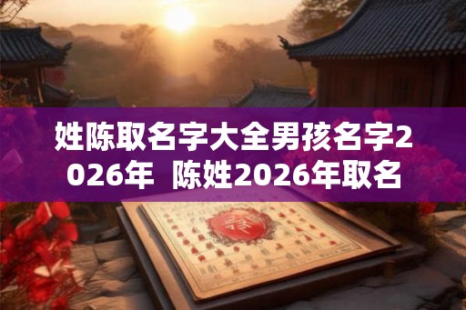 姓陈取名字大全男孩名字2026年 陈姓2026年取名 姓陈取名字大全男孩名字2026年 陈姓2026年取名