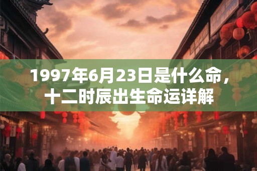 1997年6月23日是什么命，十二时辰出生命运详解