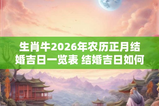 生肖牛2026年农历正月结婚吉日一览表 结婚吉日如何选择 生肖牛2026年农历正月结婚吉日一览表 结婚吉日如何选择