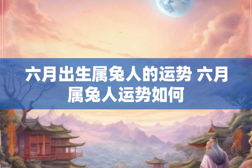 六月出生属兔人的运势 六月属兔人运势如何 六月出生属兔人的运势 六月属兔人运势如何