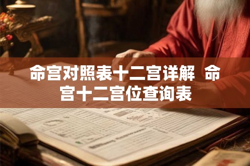 命宫对照表十二宫详解  命宫十二宫位查询表