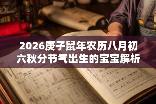 2026庚子鼠年农历八月初六秋分节气出生的宝宝解析