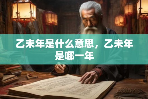 乙未年是什么意思，乙未年是哪一年