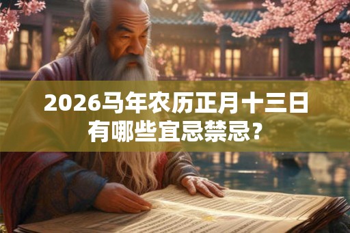 2026马年农历正月十三日有哪些宜忌禁忌？