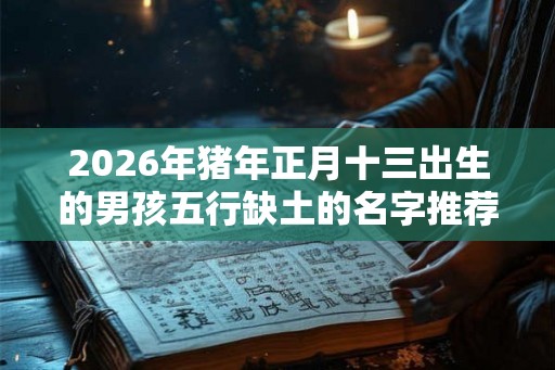2026年猪年正月十三出生的男孩五行缺土的名字推荐