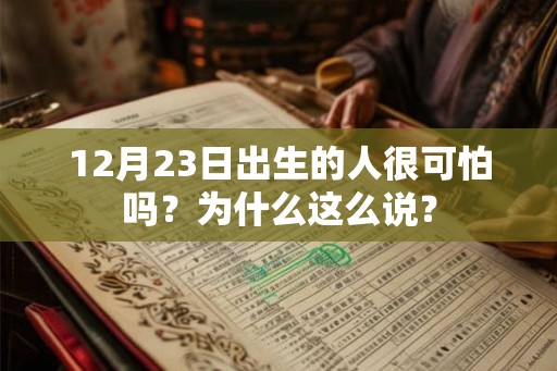 12月23日出生的人很可怕吗？为什么这么说？