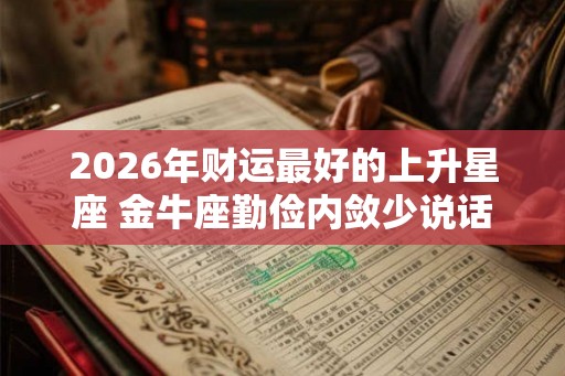 2026年财运最好的上升星座 金牛座勤俭内敛少说话多做事