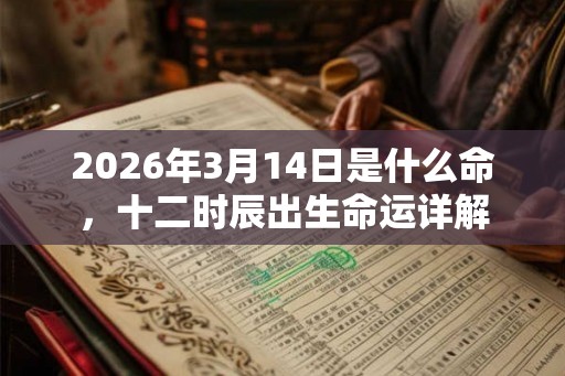 2026年3月14日是什么命，十二时辰出生命运详解