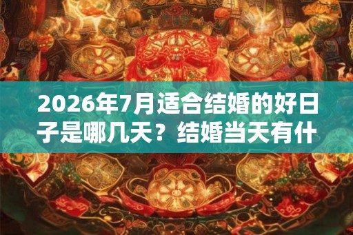 2026年7月适合结婚的好日子是哪几天？结婚当天有什么忌讳？
