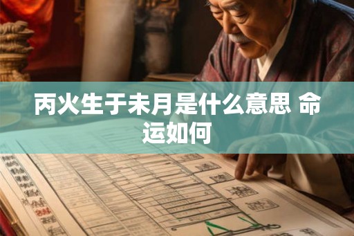 丙火生于未月是什么意思 命运如何 丙火生于未月是什么意思 命运如何