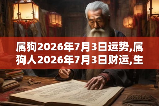 属狗2026年7月3日运势,属狗人2026年7月3日财运,生肖狗2026年7月3日运势