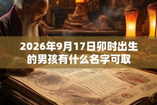2026年9月17日卯时出生的男孩有什么名字可取