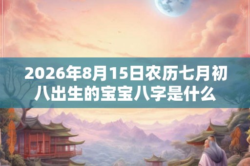 2026年8月15日农历七月初八出生的宝宝八字是什么