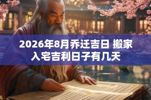 2026年8月乔迁吉日 搬家入宅吉利日子有几天 2026年8月乔迁吉日 搬家入宅吉利日子有几天
