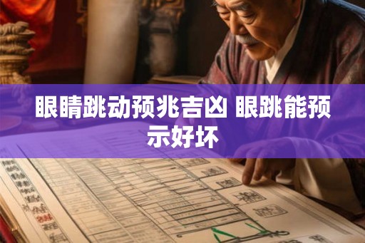 眼睛跳动预兆吉凶 眼跳能预示好坏