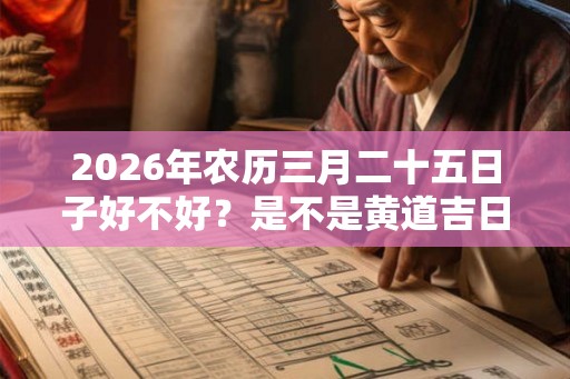 2026年农历三月二十五日子好不好？是不是黄道吉日？