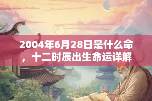 2004年6月28日是什么命，十二时辰出生命运详解