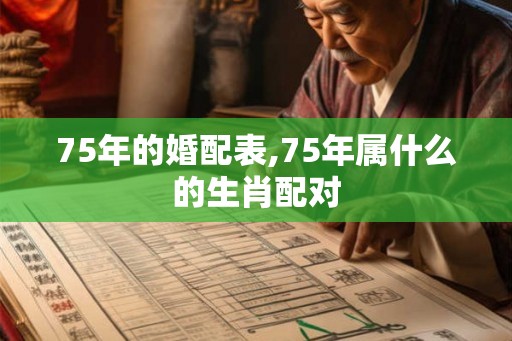 75年的婚配表,75年属什么的生肖配对