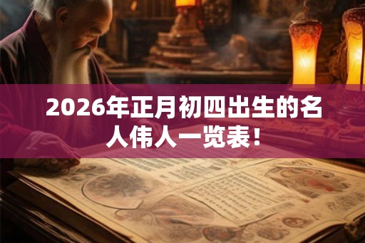 2026年正月初四出生的名人伟人一览表！