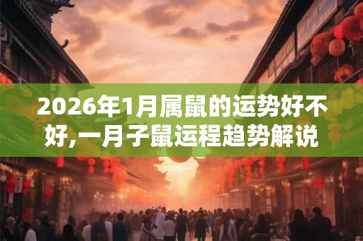 2026年1月属鼠的运势好不好,一月子鼠运程趋势解说