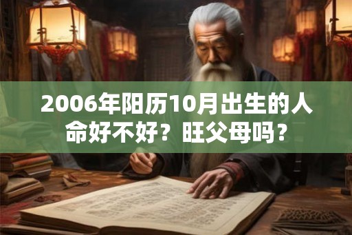 2006年阳历10月出生的人命好不好？旺父母吗？