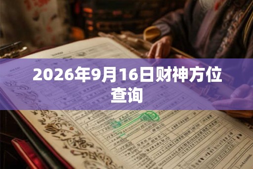 2026年9月16日财神方位查询