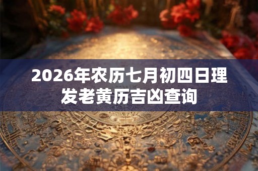 2026年农历七月初四日理发老黄历吉凶查询 2026年农历七月初四日理发老黄历吉凶查询