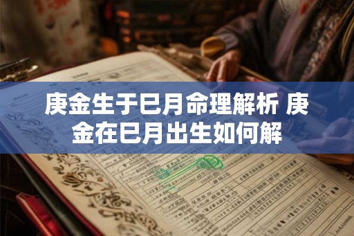 庚金生于巳月命理解析 庚金在巳月出生如何解