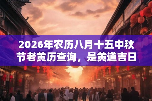 2026年农历八月十五中秋节老黄历查询,是黄道吉日吗? 2026年农历八月十五中秋节老黄历查询,是黄道吉日吗?