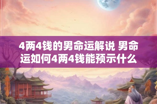4两4钱的男命运解说 男命运如何4两4钱能预示什么