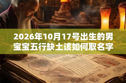 2026年10月17号出生的男宝宝五行缺土该如何取名字