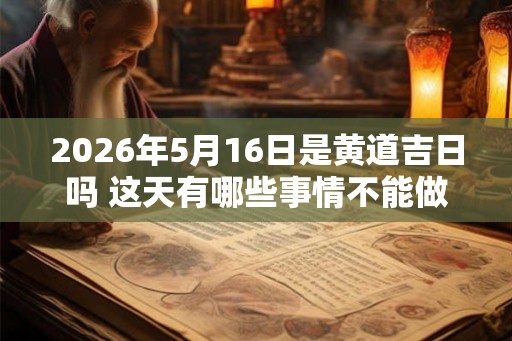 2026年5月16日是黄道吉日吗 这天有哪些事情不能做