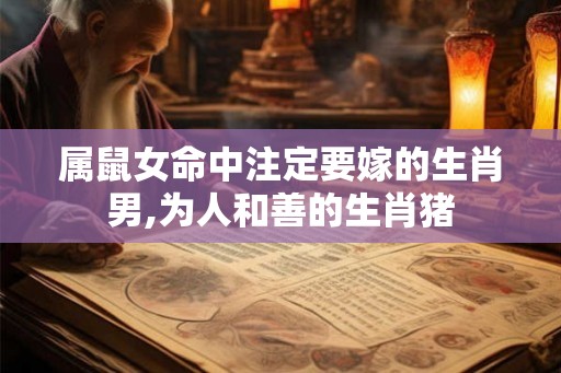 属鼠女命中注定要嫁的生肖男,为人和善的生肖猪