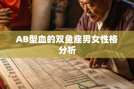 AB型血的双鱼座男女性格分析