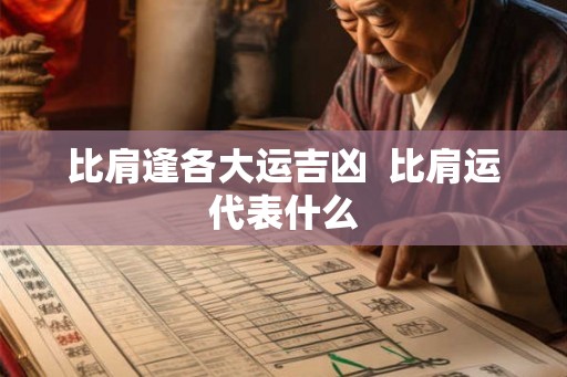 比肩逢各大运吉凶  比肩运代表什么