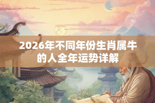 2026年不同年份生肖属牛的人全年运势详解